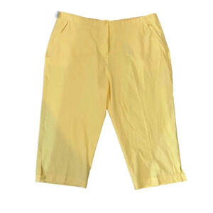 NWT Page & Tuttle‎ Yellow Stretch Capri Golf Chinos Pants Plus Size 16